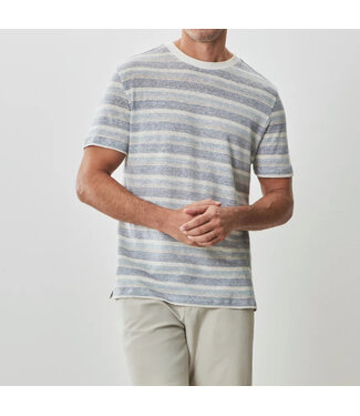 ROBERT BARAKETT Blue Masino Striped T Shirt