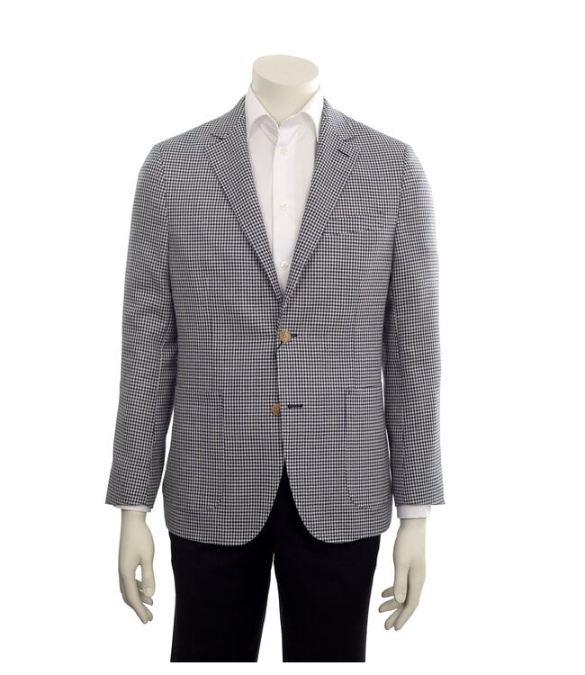 Modern Fit Navy Grey Sport Coat