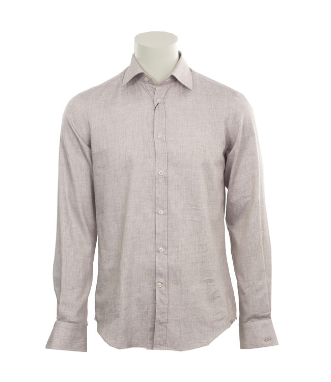 Modern Fit Beige Neat Pattern Shirt