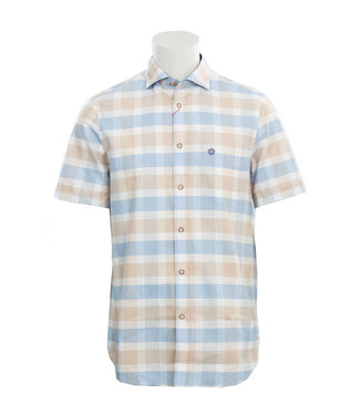 FELLOWS UNITED Modern Fit Blue Brown Check Shirt