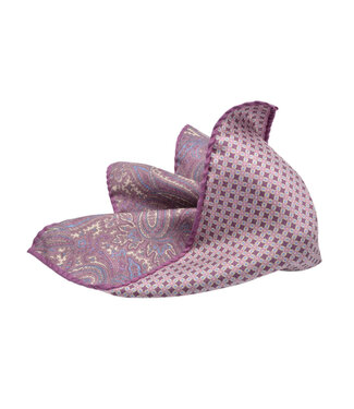 DION Purple Paisley Pocket Square