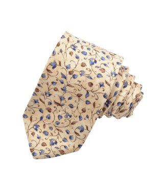 DION Tan Floral Tie