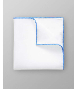 ETON White Blue Trim Pocket Square
