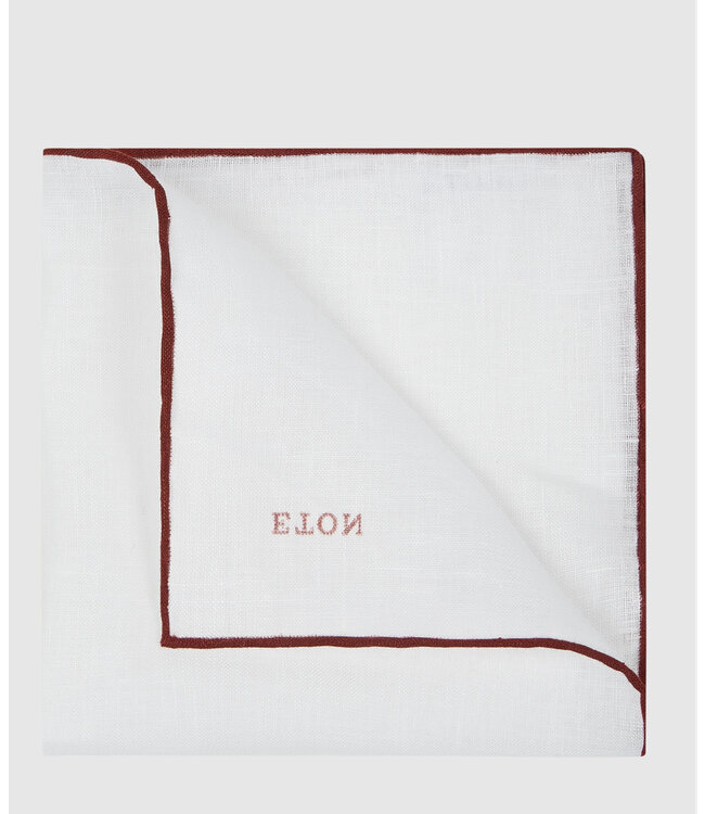 White Burgundy Trim Pocket Square