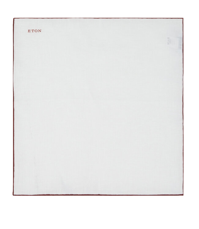 White Burgundy Trim Pocket Square