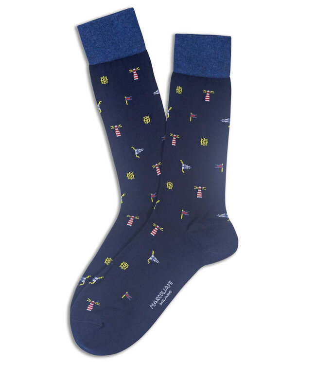 Navy Lighthouse Socks