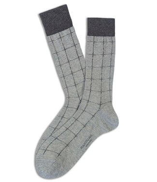 MARCOLIANI Silver Grey Windowpane Socks