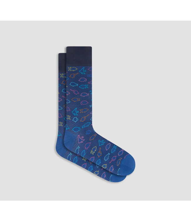 Navy Fish Socks