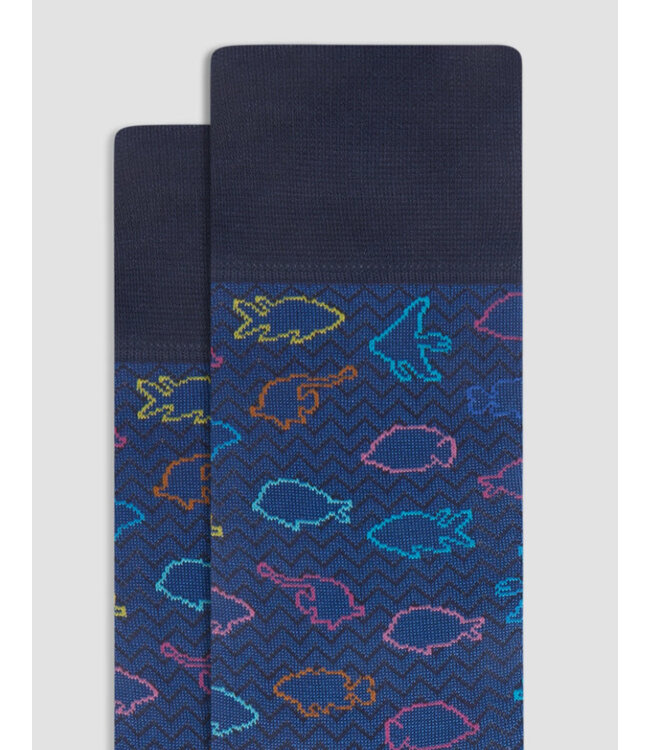 Navy Fish Socks