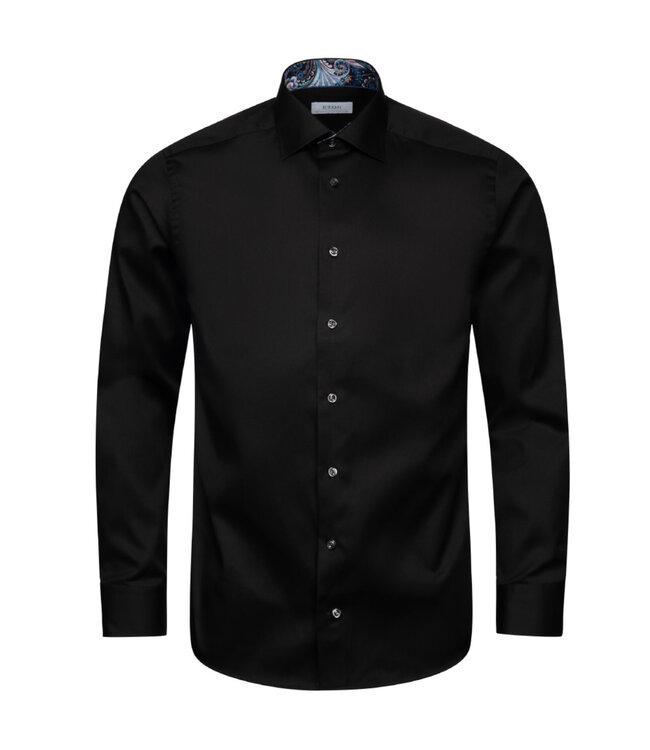 Slim Fit Black Signature Shirt with Trim