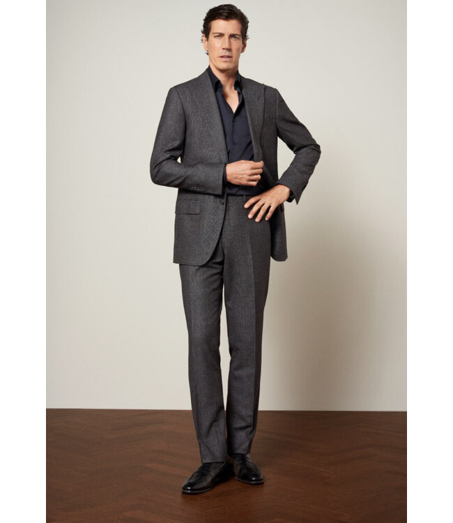 Slim Fit Black Signature Shirt with Trim