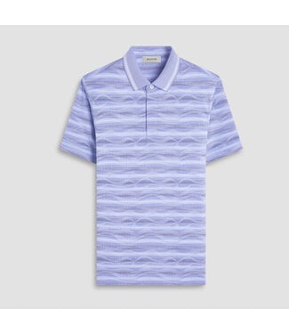 BUGATCHI Blue Grey Striped Polo