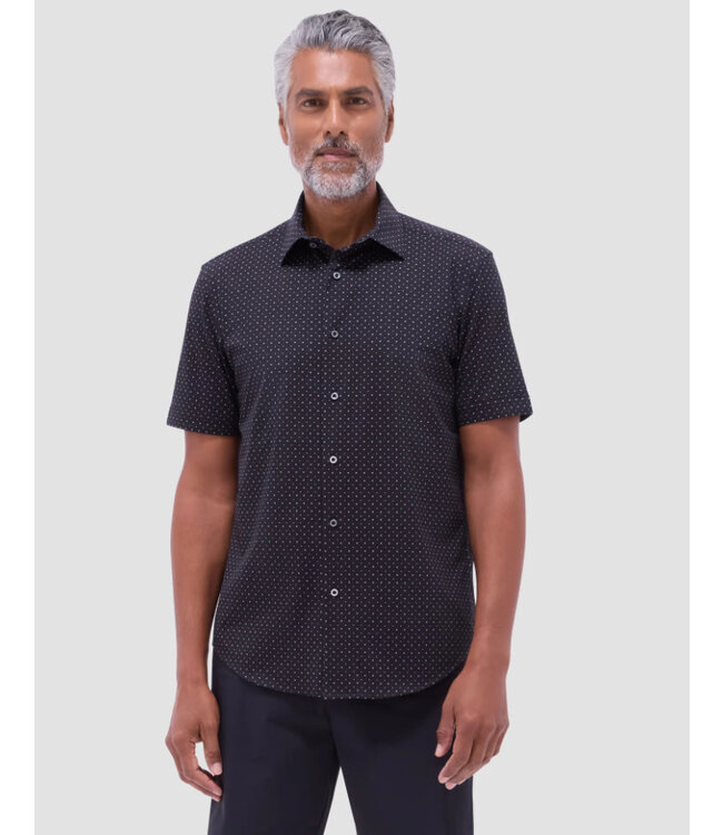 Modern Fit Black White Dot Shirt