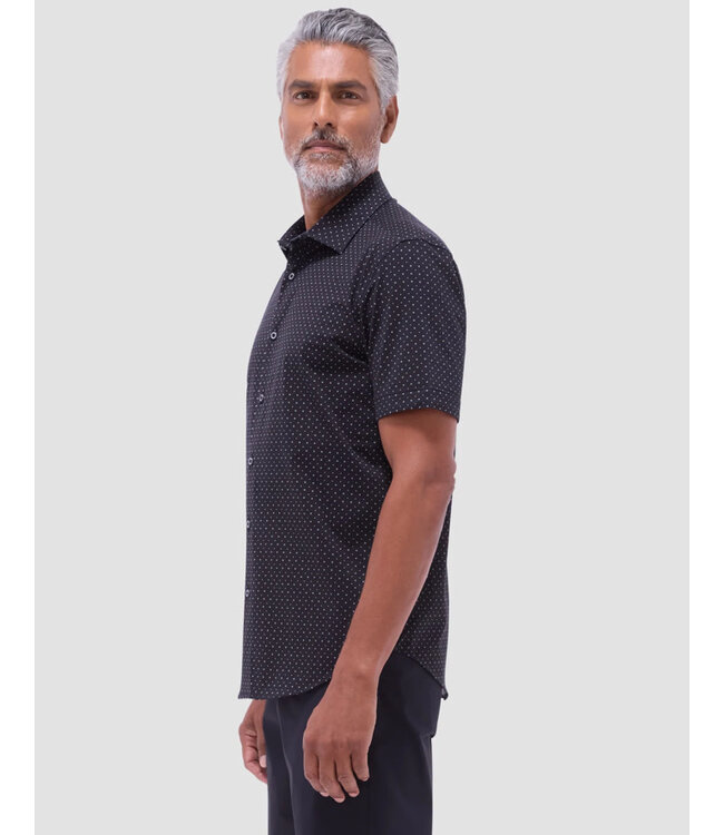 Modern Fit Black White Dot Shirt