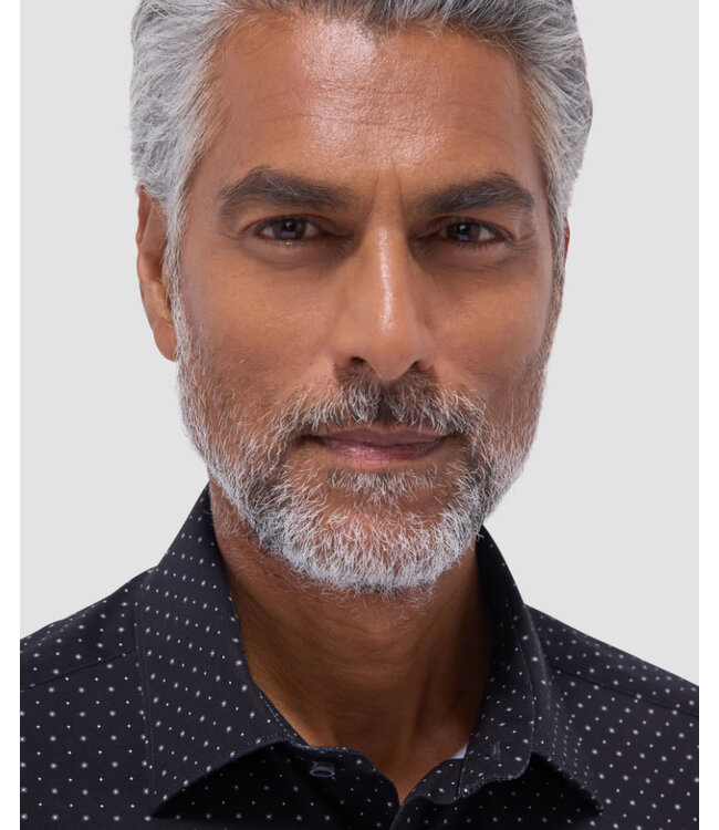 Modern Fit Black White Dot Shirt