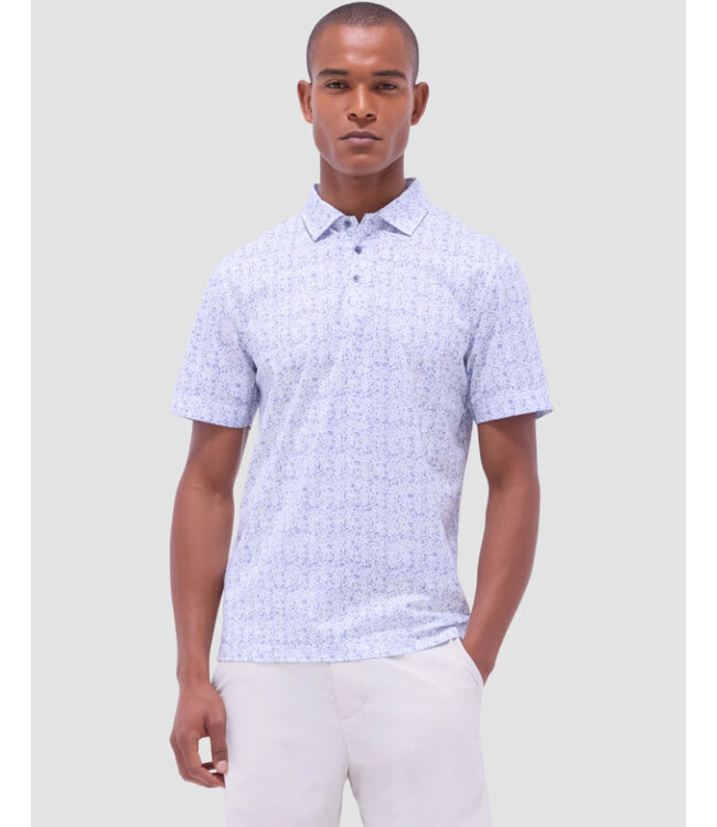Grey Blue Print Polo