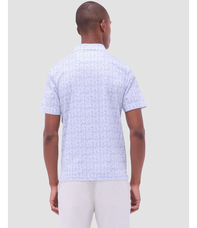 Grey Blue Print Polo