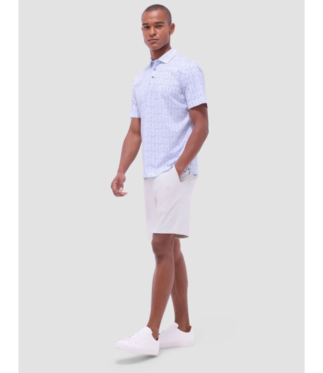 Grey Blue Print Polo