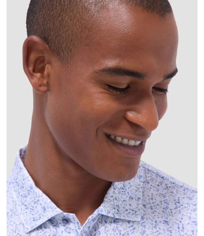 Grey Blue Print Polo