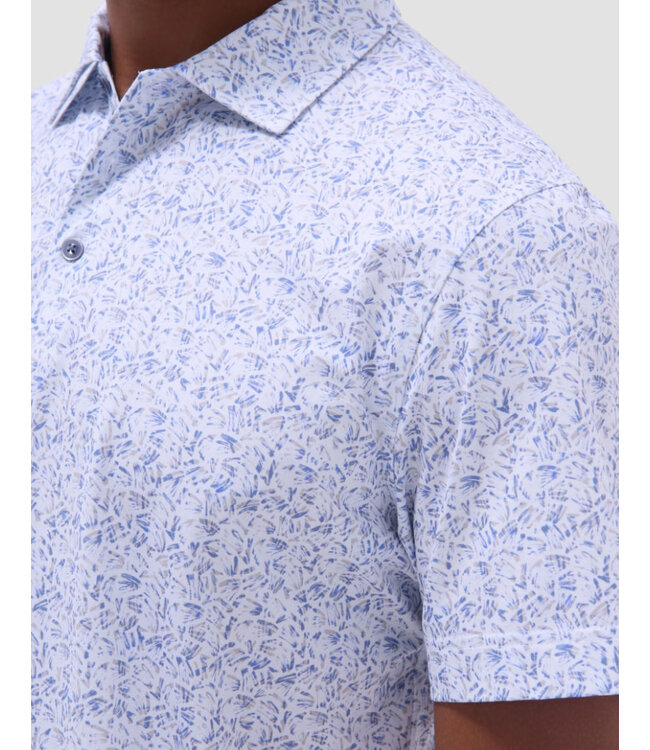 Grey Blue Print Polo