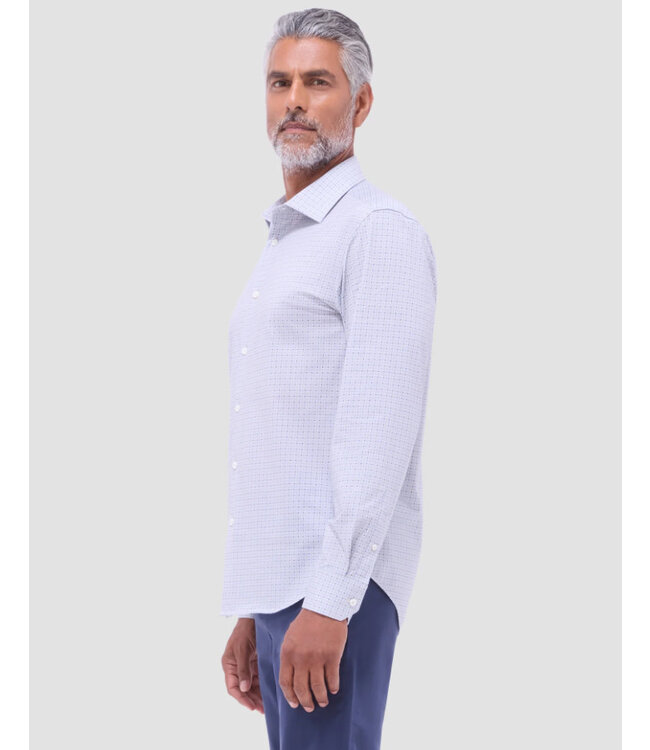 Modern Fit Almond Blue Diamond Print Shirt