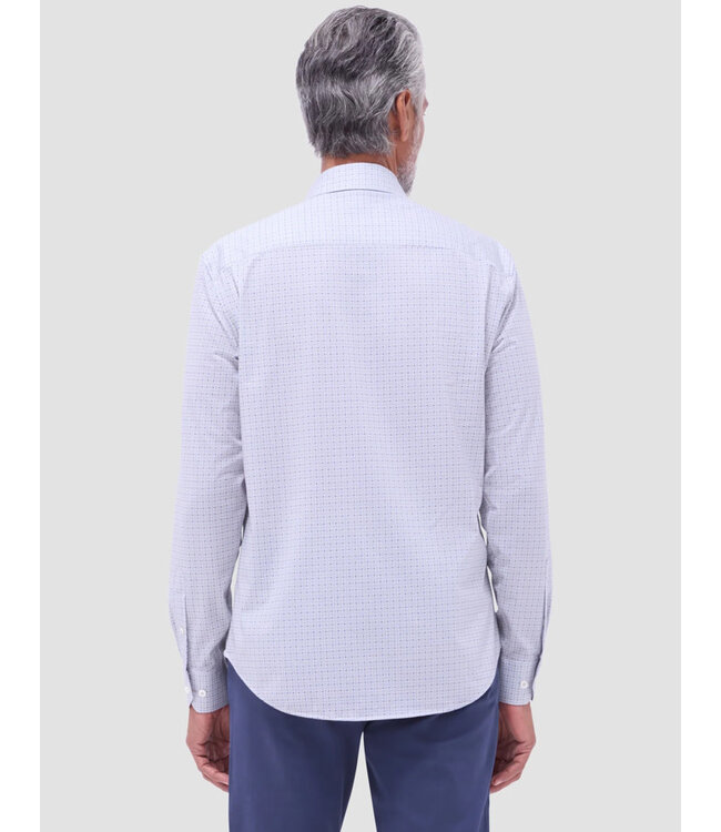 Modern Fit Almond Blue Diamond Print Shirt