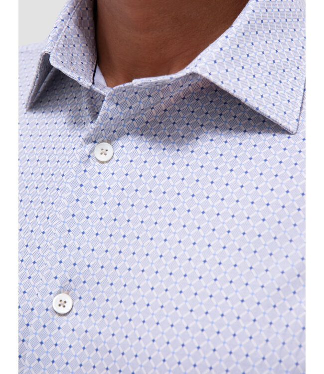 Modern Fit Almond Blue Diamond Print Shirt