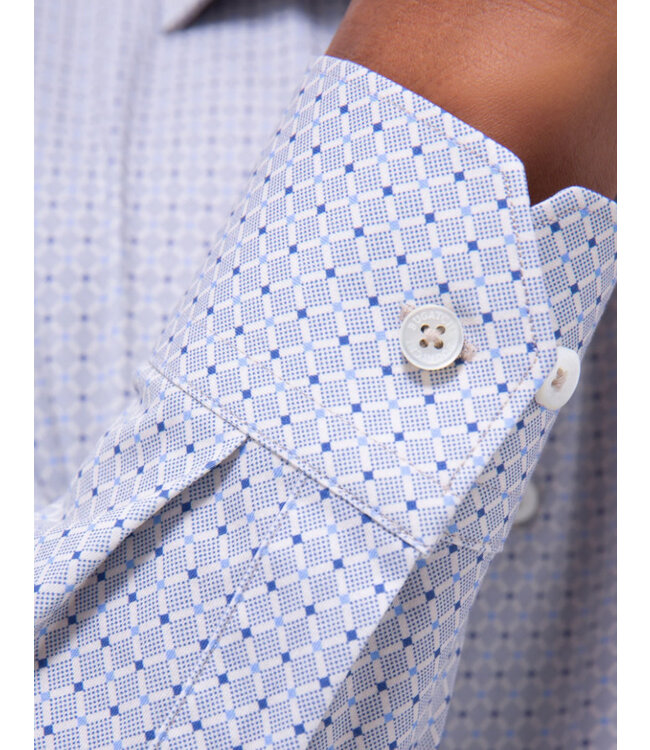Modern Fit Almond Blue Diamond Print Shirt