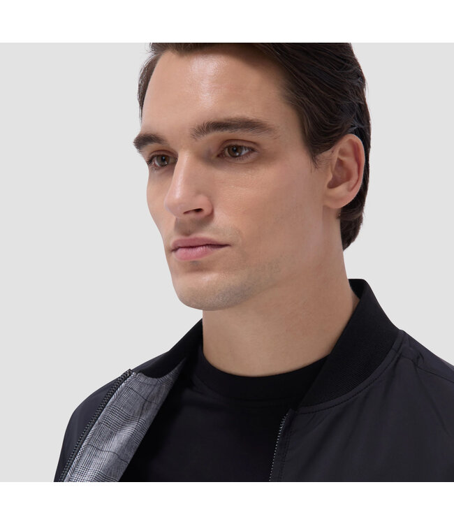 Black Glen Check Reversible Bomber