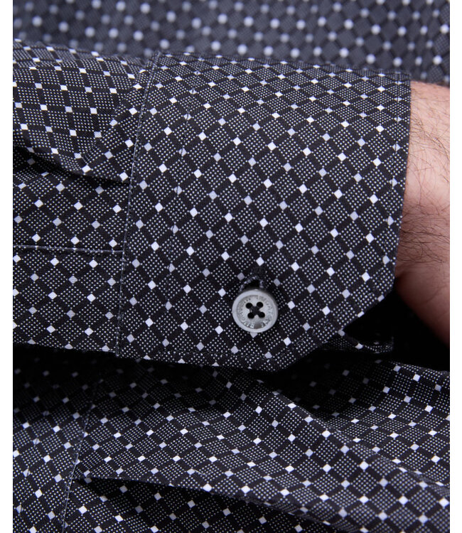 Modern Fit Black Diamond Print Shirt