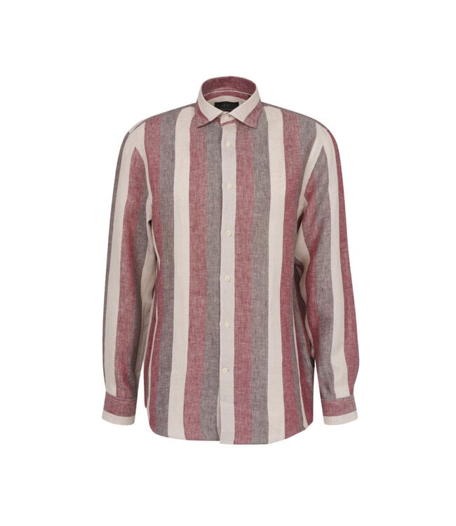 Modern Fit Brown Red Stripe Shirt
