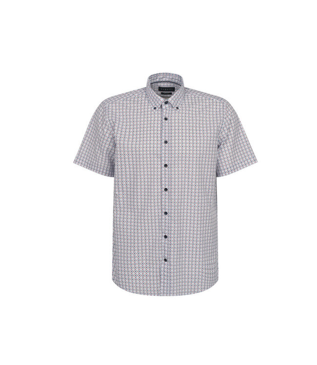 Modern Fit Navy Red Check Shirt