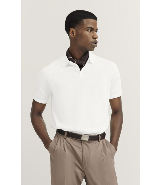 Cream Knit Polo Shirt