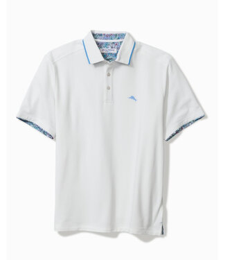TOMMY BAHAMA White Azul Gardens 5 O'clock Polo
