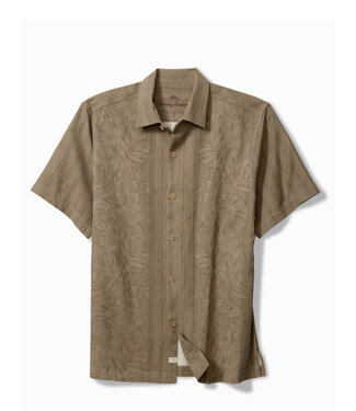 TOMMY BAHAMA Classic Fit Brown Maui Border Shirt