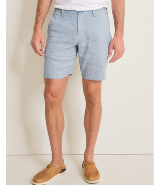 TOMMY BAHAMA Classic Fit Beach Coast Linen Blue Shorts