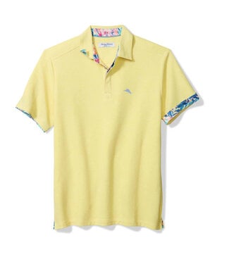 TOMMY BAHAMA Yellow Positano Palms 5 O'clock Polo