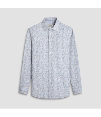 BUGATCHI Modern Fit Air Blue Paisley Shirt