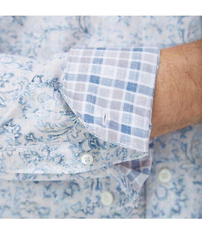 Modern Fit Air Blue Paisley Shirt