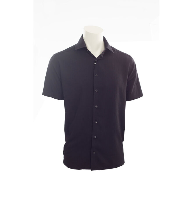 Modern Fit Black Crepe Shirt