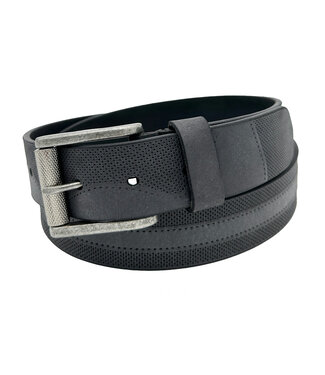 BENCH CRAFT Black Wave Perforation Emboss Belt