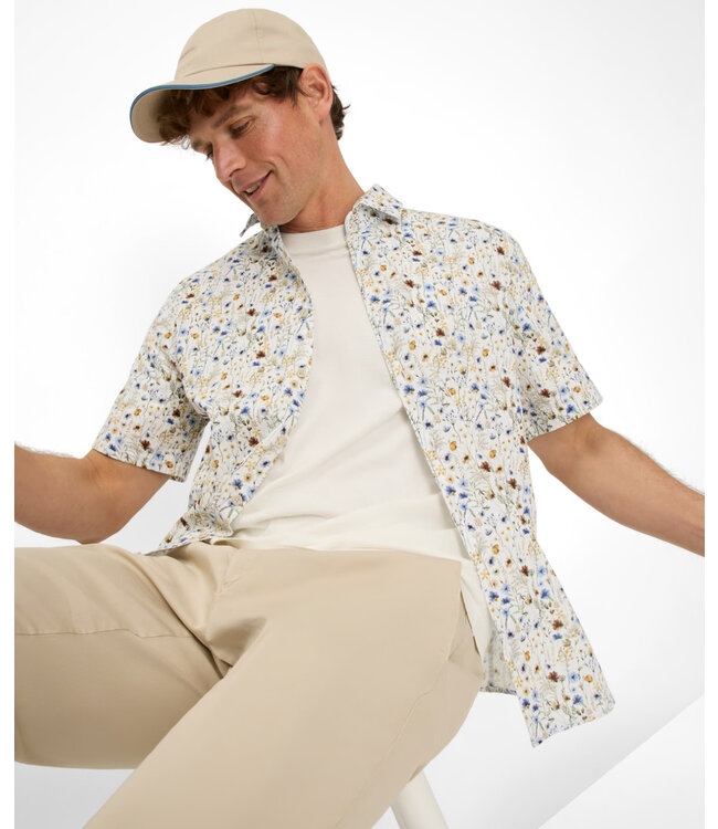 Modern Fit White Floral Hardy Shirt