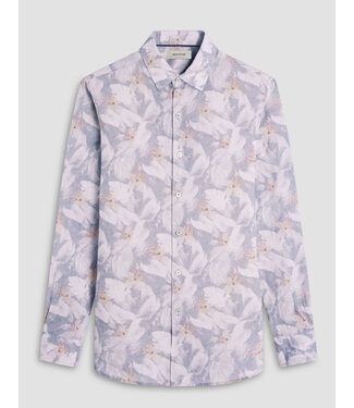 BUGATCHI Modern Fit Olive Floral Shirt