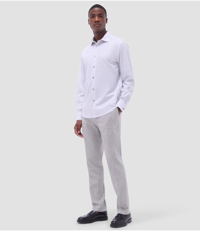 Modern Fit White Printed Shirt