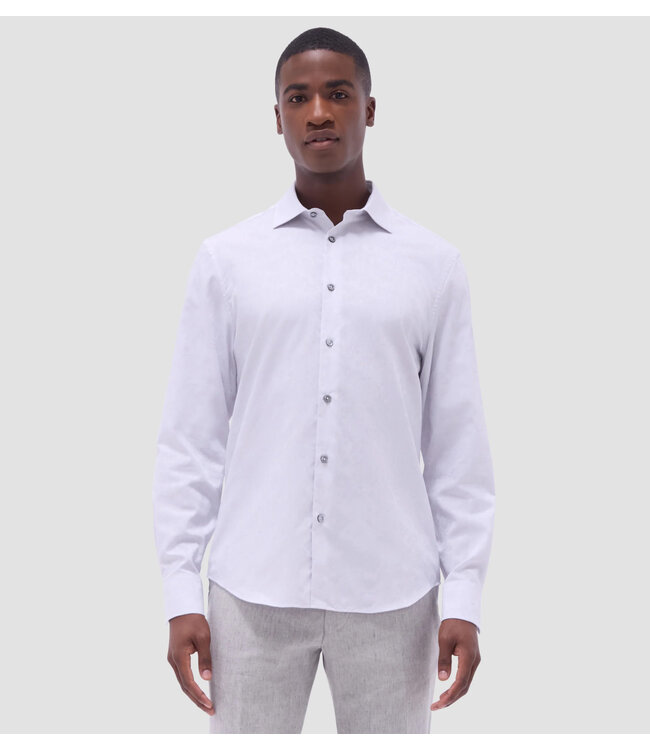 Modern Fit White Printed Shirt