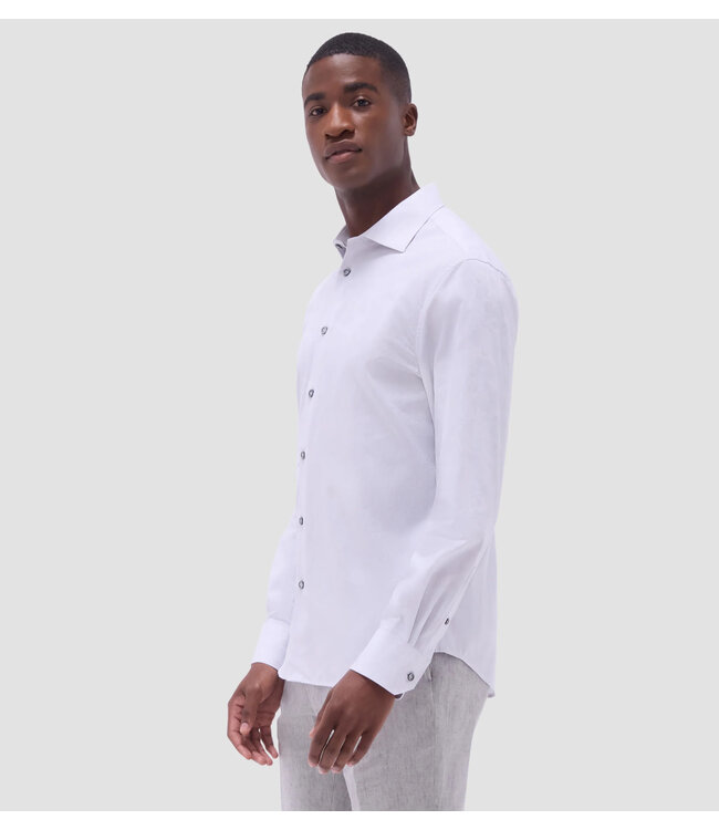 Modern Fit White Printed Shirt