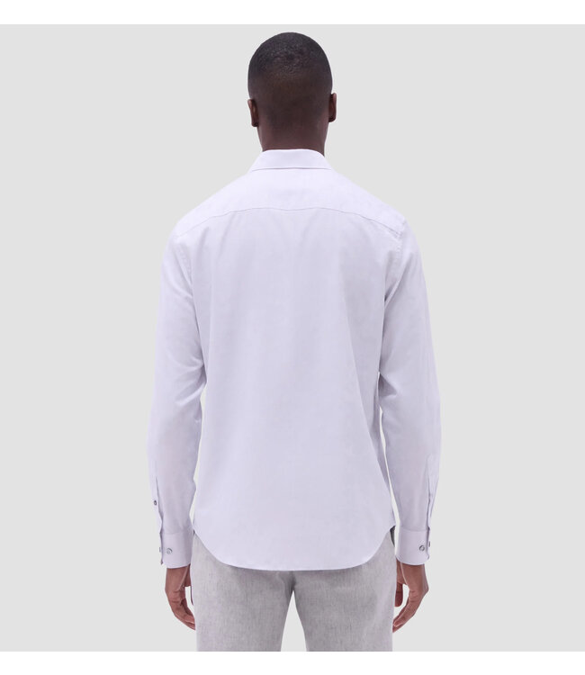 Modern Fit White Printed Shirt