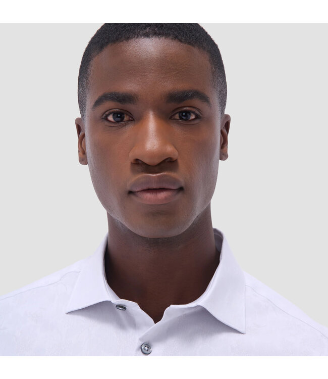 Modern Fit White Printed Shirt