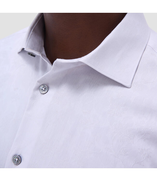 Modern Fit White Printed Shirt