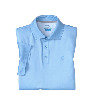 JOHNSTON & MURPHY Light Blue Gingham Polo